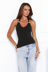 Smooth Standard Halter Top Black