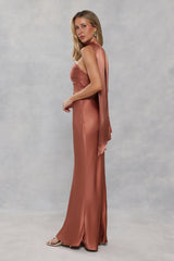 Satin Neck Scarf Bronze