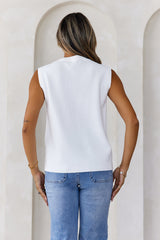 Stylish Side Knit Vest White