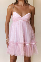 Luxe Enchantment Glitter Mini Dress Pink