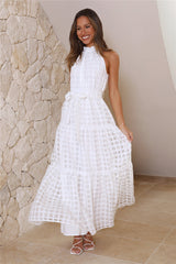 Summertime Picnic Maxi Dress White