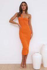 Effortlessly Stylish Midi Dress Orange