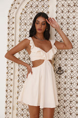 In The Frills Mini Dress Ivory