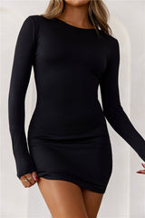 BASE Layer Me Long Sleeve Mini Dress Black