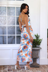Exotic Vibrance Satin Maxi Skirt Orange