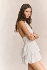 Deanna Halter Mini Dress - TRUE WHITE
