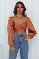 Caught Cutie Crop Top Bronze