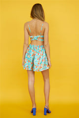 Flowery Rd Romper Blue