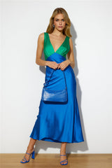 Garden Run Midi Dress Blue