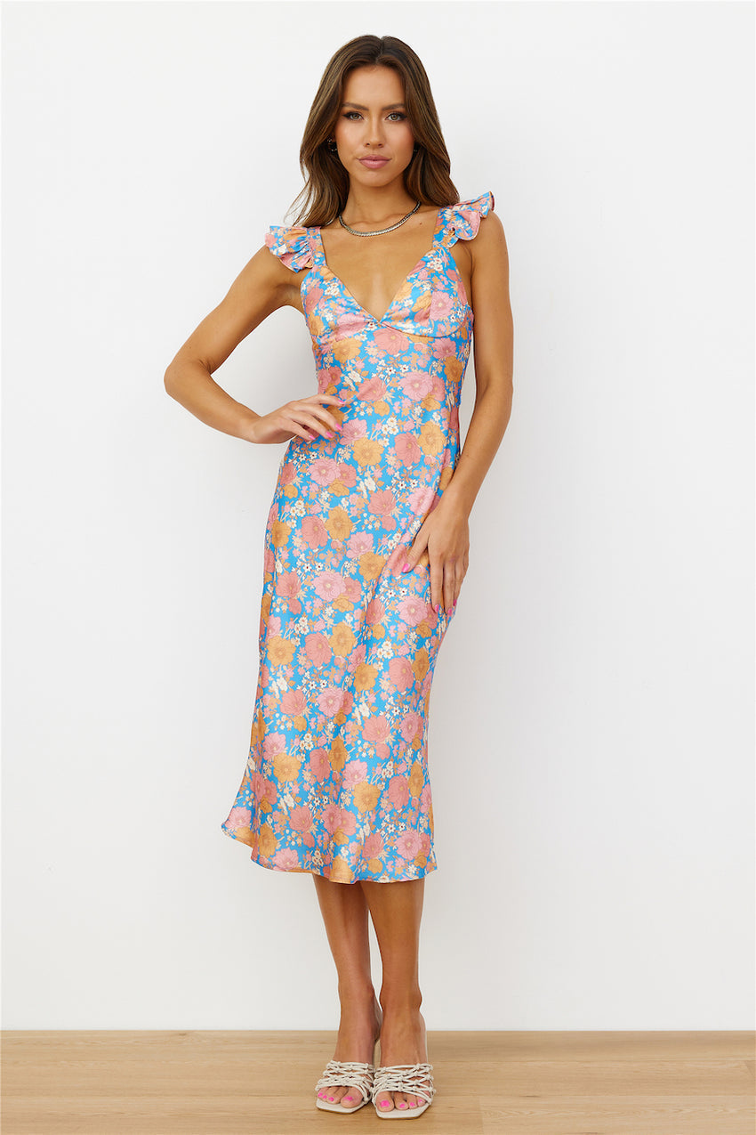 Non Stop Babe Midi Dress Blue