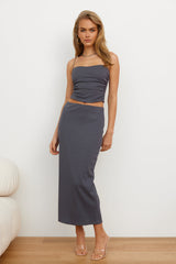 Effortless Cool Girl Crop Top Grey