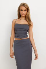 Effortless Cool Girl Crop Top Grey