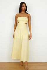 Garden Dance Midi Dress Yellow