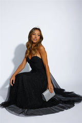 Glitter Sprinkle Midi Dress Black