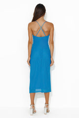 Making All The Moves Midi Dress Cobalt Blue