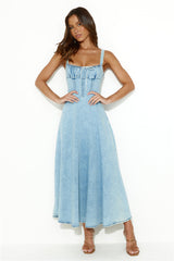 Soft Era Denim Midi Dress Light Denim
