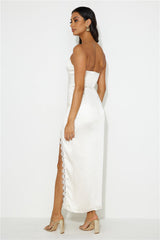 Love To Be Seen Satin Maxi Dress Cream