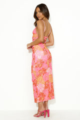Salty Yet Sweet Mesh Midi Dress Pink