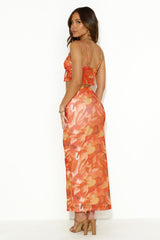 Shopaholic Girl Mesh Maxi Skirt Orange