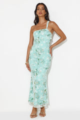 Lilly Grove One Shoulder Maxi Dress Green