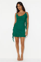 It's Your Turn Dance Mesh Mini Dress Green