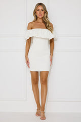 Island Breeze Off Shoulder Mini Dress White