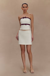 Aisha Suiting Mini Skirt - Ivory