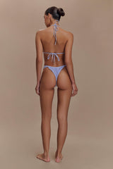 Persephone Gingham Triangle Bikini Top - Lilac