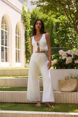 Coastal Cutie Eyelet Tie Set White
