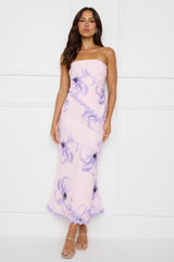Seaside Stunner Strapless Crop Top Lilac