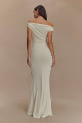 Kinsley Slinky Maxi Dress With Hardware - Ivory