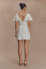 Pascale Off Shoulder Denim Mini Dress - White