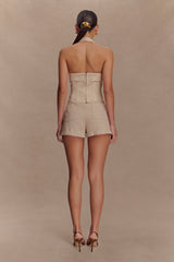 Meadow Denim Corset Halter Top - Stone Wash