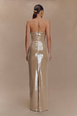 Winston Strapless Sequin Maxi Dress - Taupe