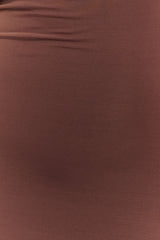 Ashford Asymmetrical Slinky Maxi Dress - Chocolate