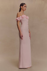 Nova Ruffle Off Shoulder Maxi Dress - Ballet Pink