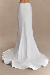Clara Fishtail Maxi Skirt - White