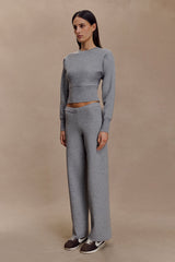 Kerrymae Straight Leg Knit Pants - Grey Marle