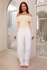 Chérie Off Shoulder Mesh Bodysuit Yellow