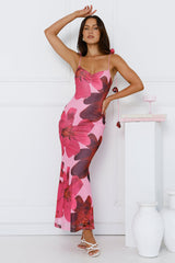 Girl Vibes Mesh Maxi Dress Pink