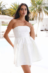 Silhouette Of Dreams Strapless Mini Dress White
