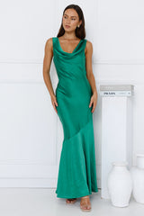 Franka Satin Maxi Dress Green