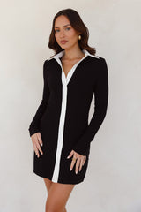 Elevated Style Shirt Dress Black