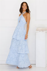 Island Sway Halter Maxi Dress Blue