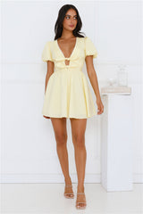 Endless Blue Skies Mini Dress Yellow