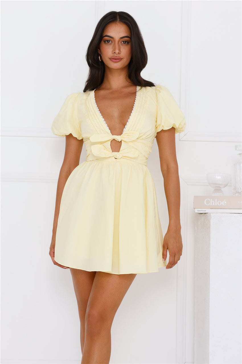 Endless Blue Skies Mini Dress Yellow