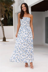 Anika Strapless Maxi Dress White