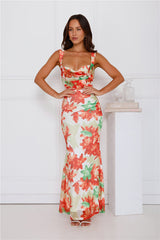 Paradise Breeze Mesh Maxi Dress Orange