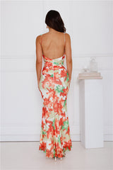 Paradise Breeze Mesh Maxi Dress Orange