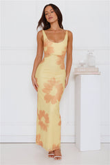 Amber Splendour Mesh Maxi Dress Yellow